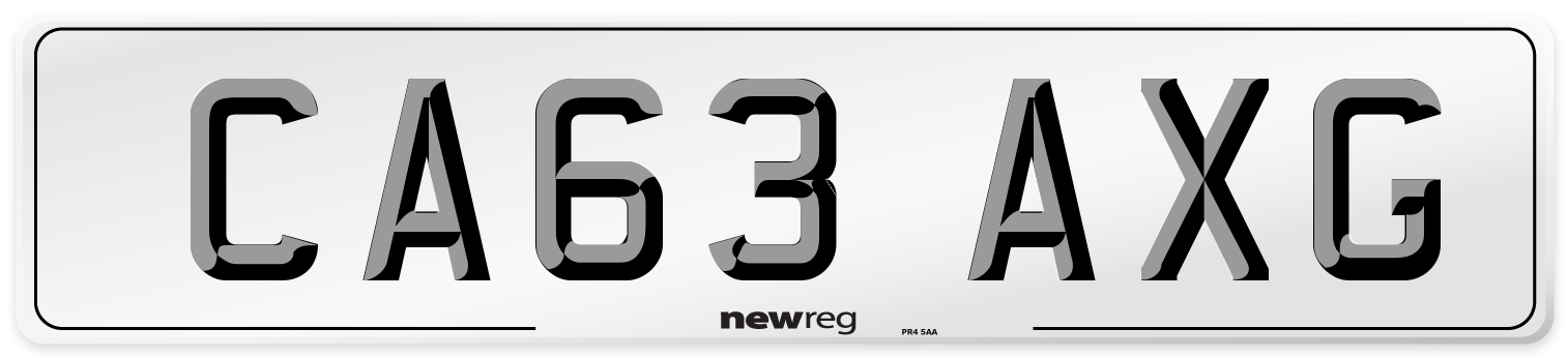 CA63 AXG Number Plate from New Reg